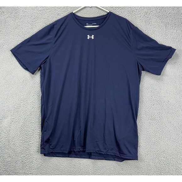 Under Armour Shirt Womens XL Blue Loose Activewear Logo T-Shirt Short Sleeve NEW